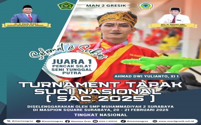 Ahmad Dwi Yulianto Raih Juara 1 Seni Tunggal Putra di Turnamen Tapak Suci Nasional