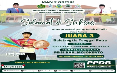 Brian Tsaqif Disqullah Raih Juara 3 Tunggal Putra di Piala Ketua PBSI Mojokerto
