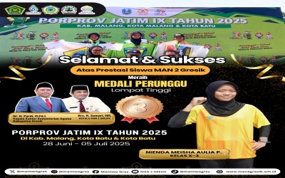 Siswa MAN 2 Gresik Raih Medali Perunggu Cabang Lompat Tinggi di PORPROV Jatim IX Tahun 2025