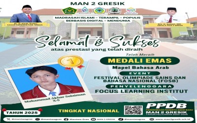 Muhammad Akbar Sulaiman Raih Medali Emas di Festival Olimpiade Sains dan Bahasa Nasional (FOSB) 2024