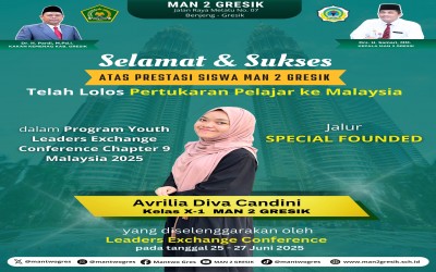 Avrilia Diva Candini, Siswa MAN 2 Gresik, Terpilih dalam Youth Leader Exchange and Conference (YLEC) Chapter 9 2025 di Malaysia