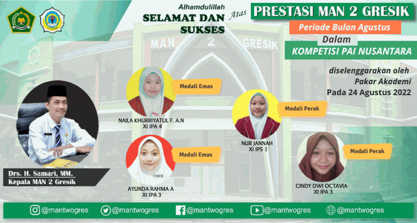 EMPAT SISWI MAN 2 GRESIK SUKSES DALAM KOMPETISI PAI NUSANTARA