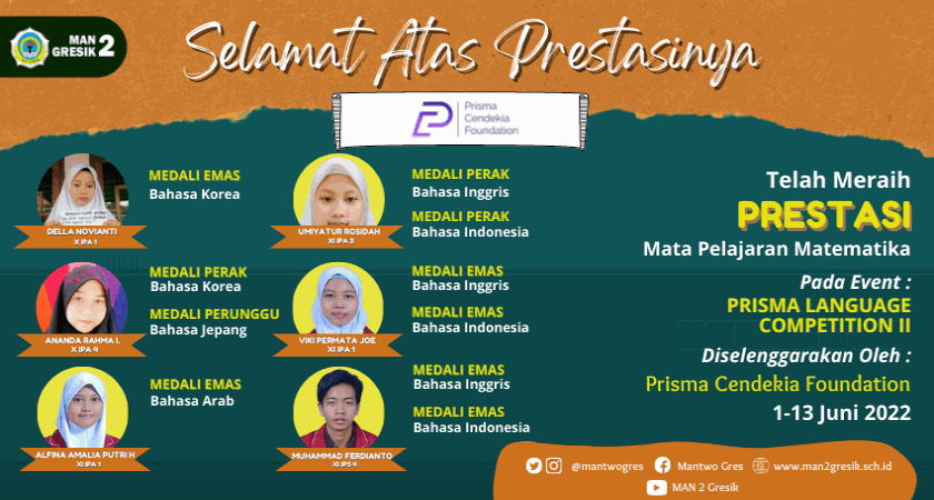 SELAMAT, 6 SISWA MAN 2 GRESIK SUKSES PADA OLIMPIADE BAHASA TINGKAT NASIONAL