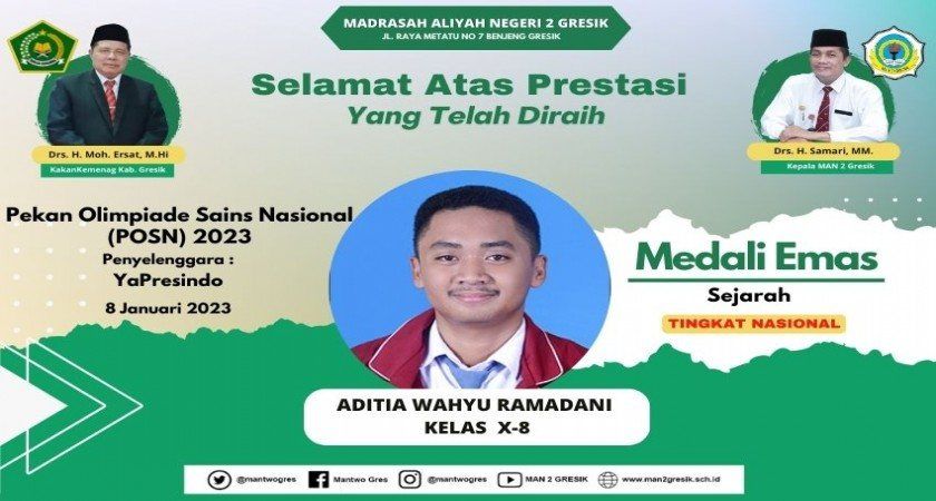 ADITIA WAHYU RAMADANI MERAIH MEDALI EMAS DALAM POSN 2023