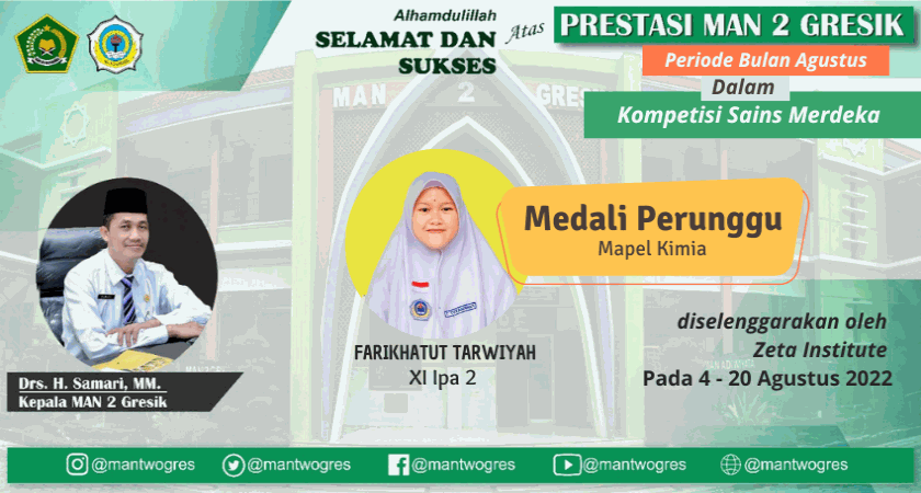 FARIKHATUT SALAH SATU ANDALAN MAN 2 GRESIK TAMPIL CEMERLANG  DALAM KOMPETISI SAIN MERDEKA