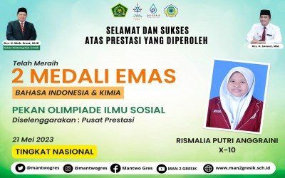 SISWI MAN 2 GRESIK KEMBALI PERSEMBAHKAN 2 MEDALI EMAS SEKALIGUS