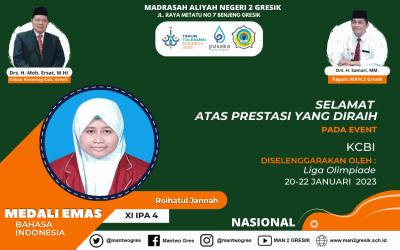 SISWI MAN 2 GRESIK SABET MEDALI EMAS OLIMPIADE BAHASA INDONESIA NASIONAL