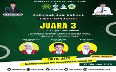 Tim KTI MAN 2 Gresik Raih Juara 3 dalam Lomba Karya Tulis Ilmiah Talent 2023