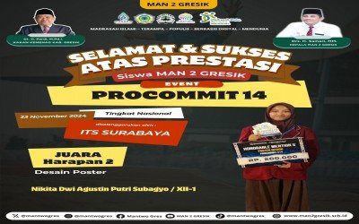 Siswa MAN 2 Gresik Raih Juara Harapan 2 Lomba Desain Poster di Event Procommit 14 ITS Surabaya