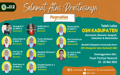 11 SISWA MAN 2 GRESIK UKIR PRESTASI PADA OSN-K 2022