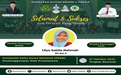 Ulya Sabila Rahmah dari MAN 2 Gresik Raih Dua Medali Perak dalam Kompetisi Sains Siswa Nasional (KS2N)