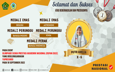 HEBAT ! PUTRI AMELIA MAMPU TOREHKAN LIMA MEDALI DALAM OLIMPIADE TINGKAT NASIONAL