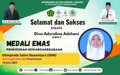 Diva Adzrolina Adzhani, Siswa MAN 2 Gresik Meraih Emas di OSN: Prestasi Luar Biasa!