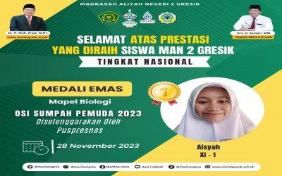 Siswa MAN 2 Gresik, Aisyah, Meraih Medali Emas dalam OSI Sumpah Pemuda 2023